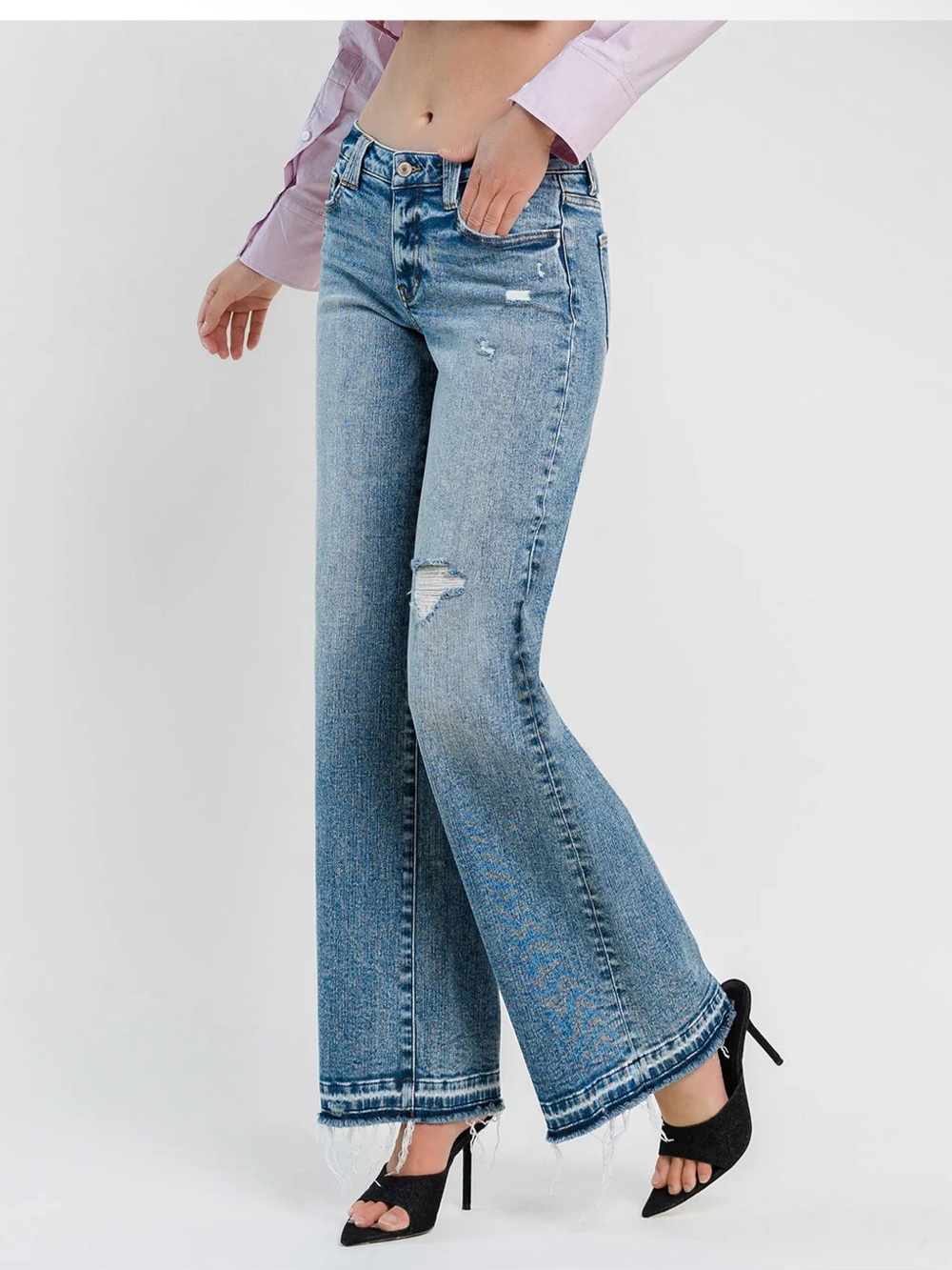 Lovervet by VERVET Tummy Control High Rise Wide Leg Jeans. Women’s Sz- 30/11